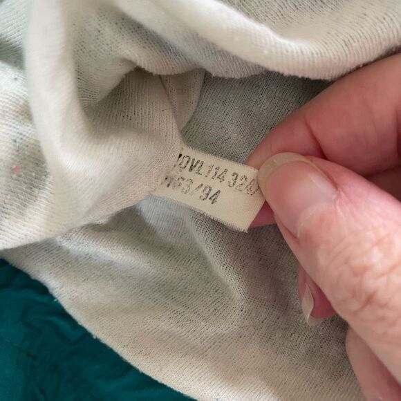 Vintage 90s 94 Lady Lavon Teal Satin Print Winderbreaker Jacket 1X - Picture 11 of 11